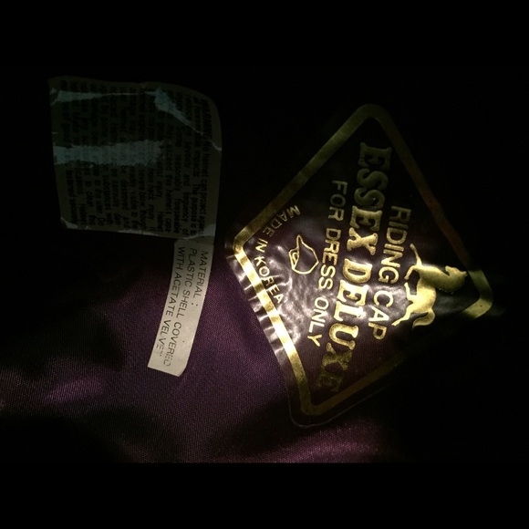 Vintage Essex Deluxe riding cap burgundy velvet 58 - Picture 5 of 11